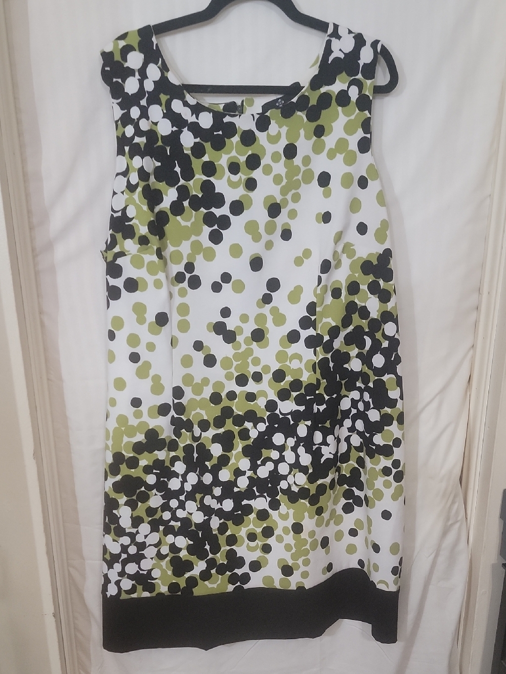 Ronni  Nicole Olive Green, Black & White Polka Dot Dress